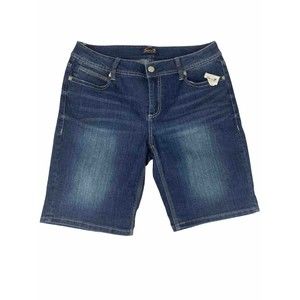 Seven 7 Womens Mid Rise Blue Denim Jean‎ Shorts Size 34